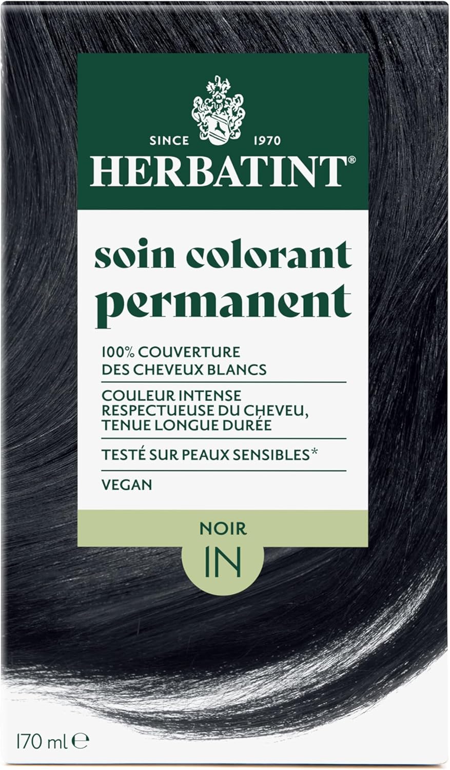 Herbatint - Coloration Permanente 170ml - Noir, sans ammoniaque, 8 extraits végétaux, 1N
