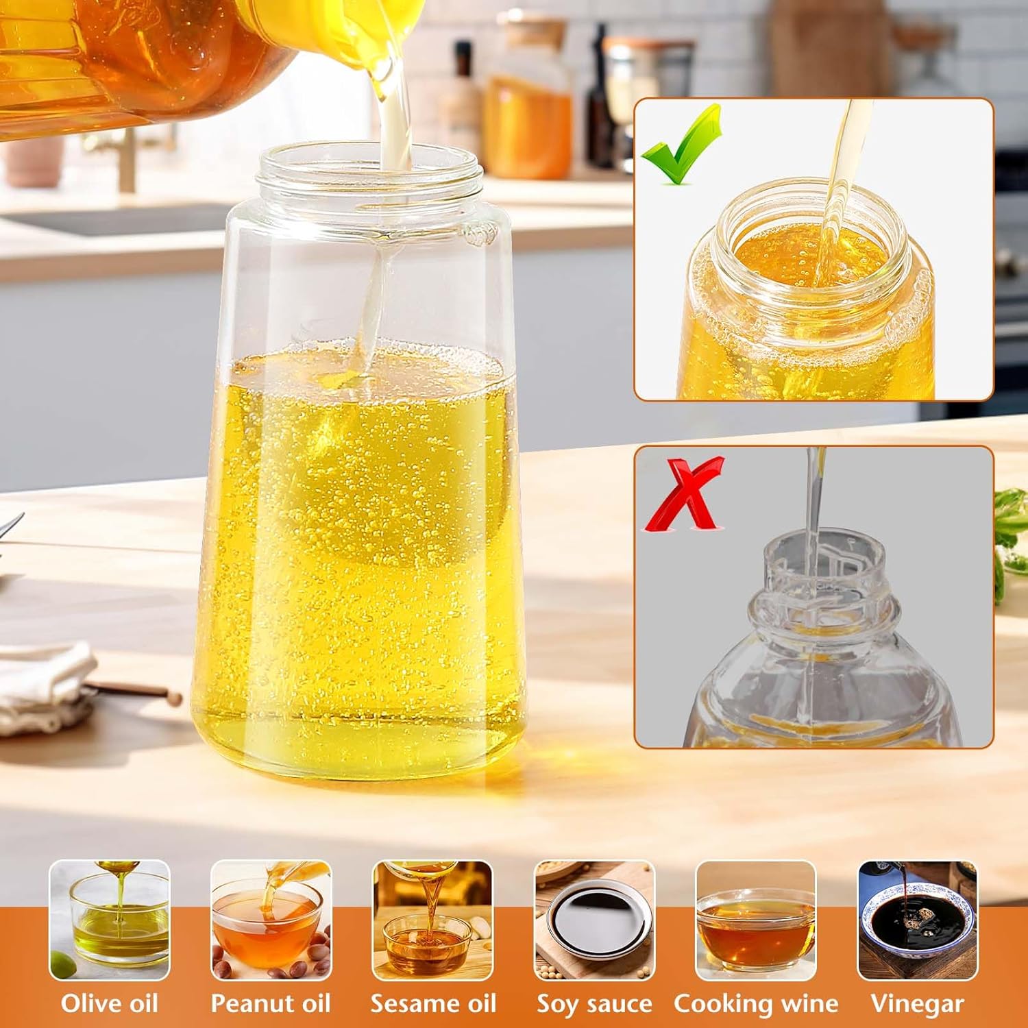 Vaporisateur d'huile cuisine - 470ml - 2 en 1, verre, grillades, friture