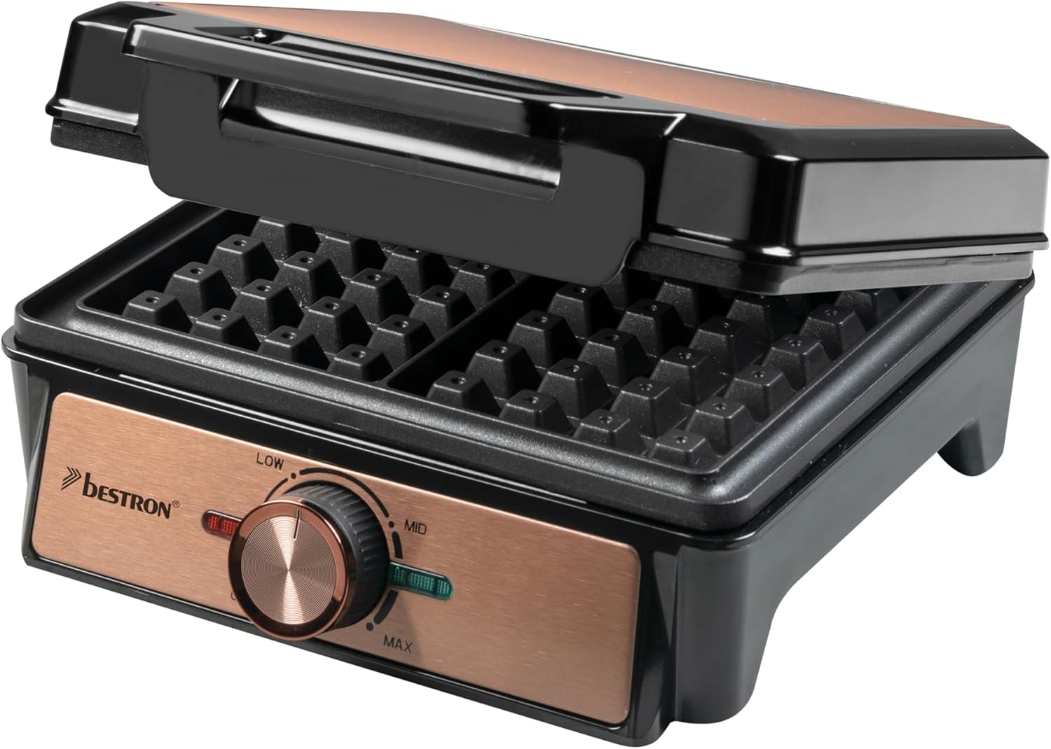 Bestron - Copper Collection - 2 gaufres épaisses - antiadhésif, poignée Cool Touch