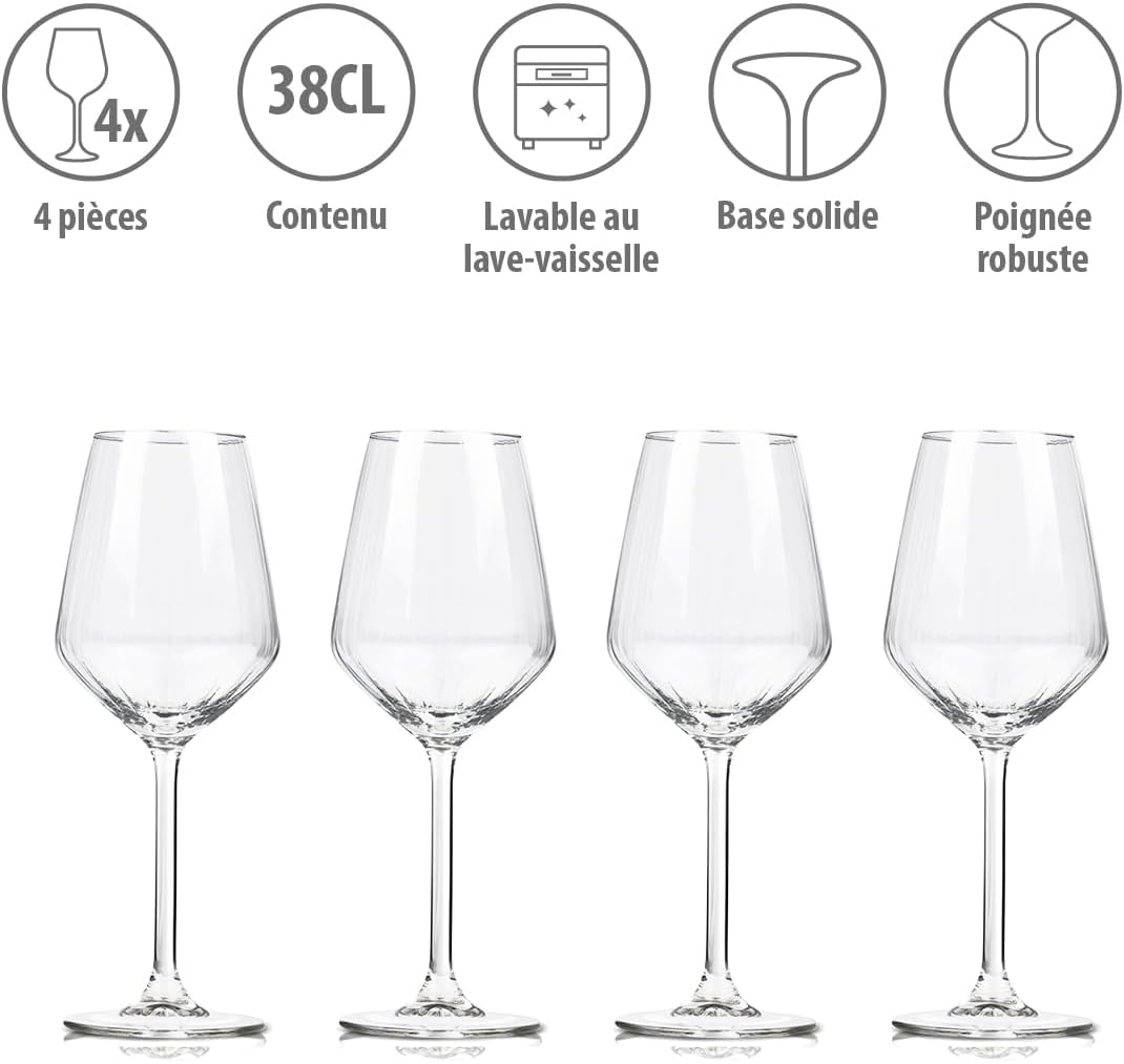 alpina - Verrerie 4 pièces - flûtes à champagne 210ml - Compatible lave-vaisselle