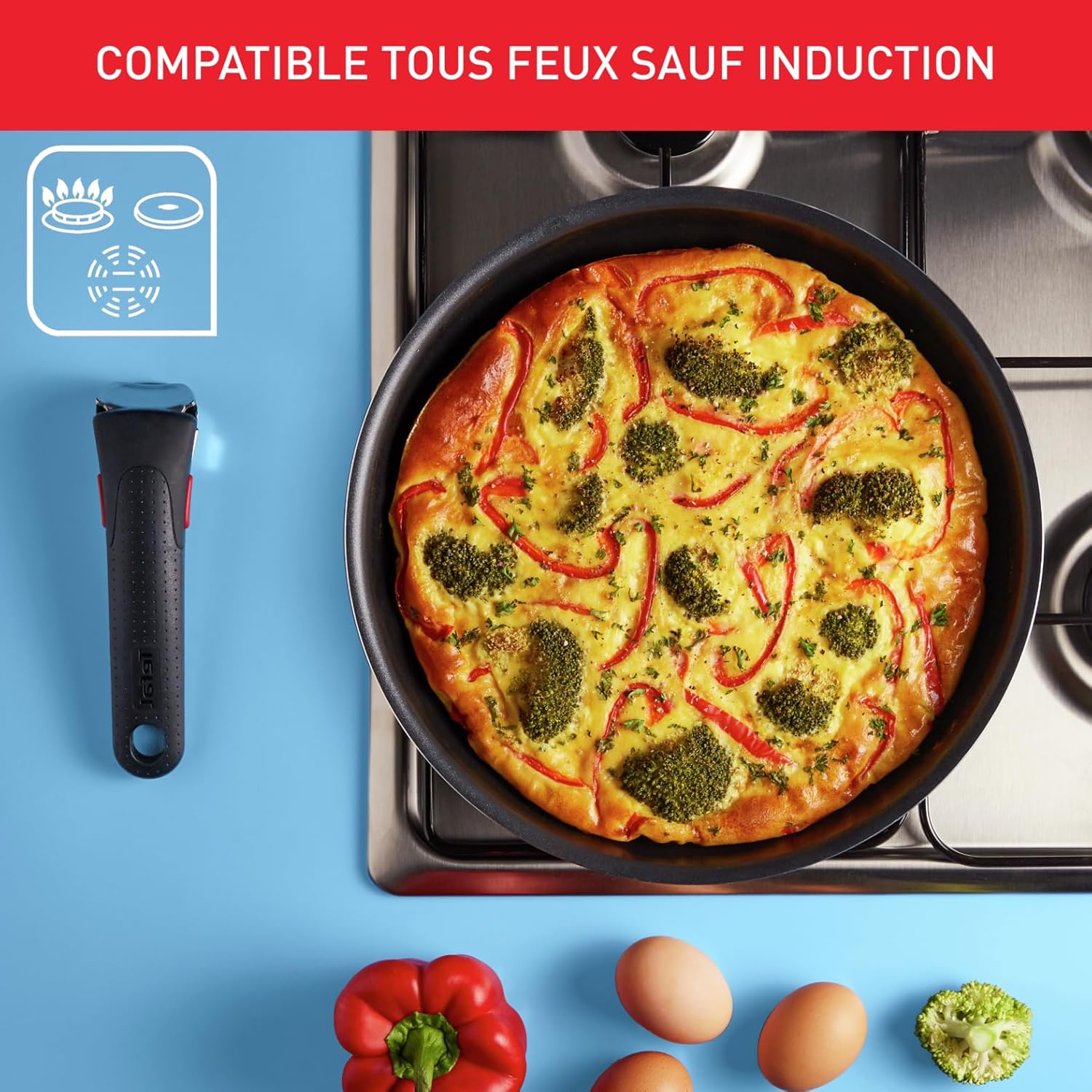 Tefal - Ingenio Easy On - batterie cuisine 20pcs, antiadhésif, lavable lave-vaisselle, non induction, L1599402