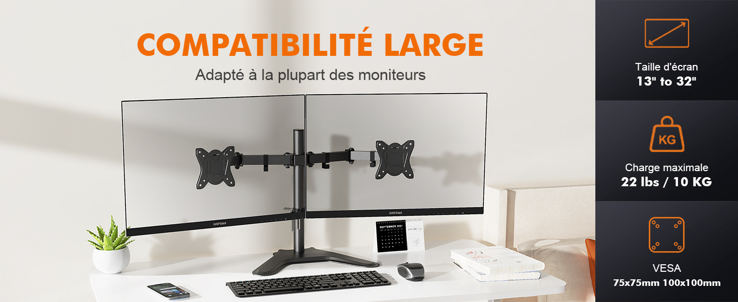 bras ecran pc 2 ecran