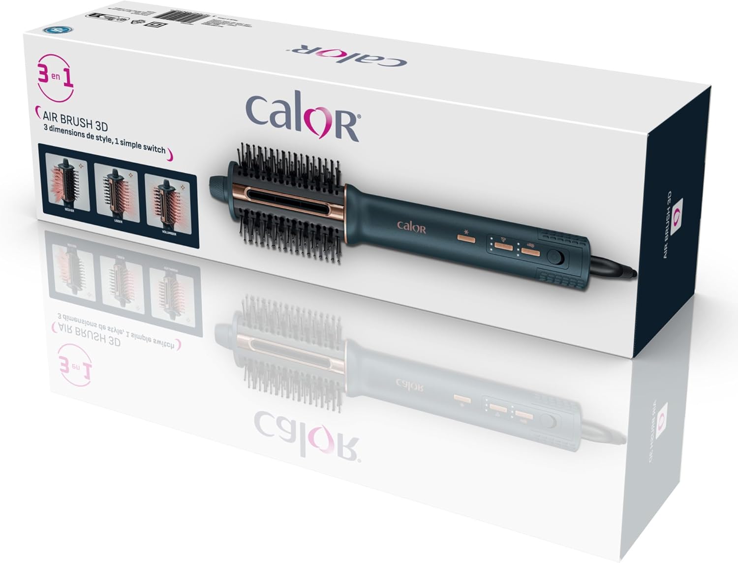 Calor - Air Brush 3D - Brosse 3-en-1, 3 vitesses/températures, séchage et lissage - UB9720C0