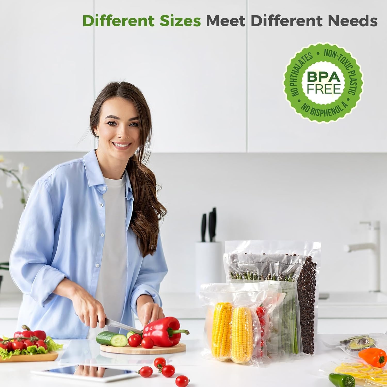 Diboniur - Sac Sous Vide alimentaire - 3 rouleaux 28/25/20x300cm - réutilisable, compatible toutes machines