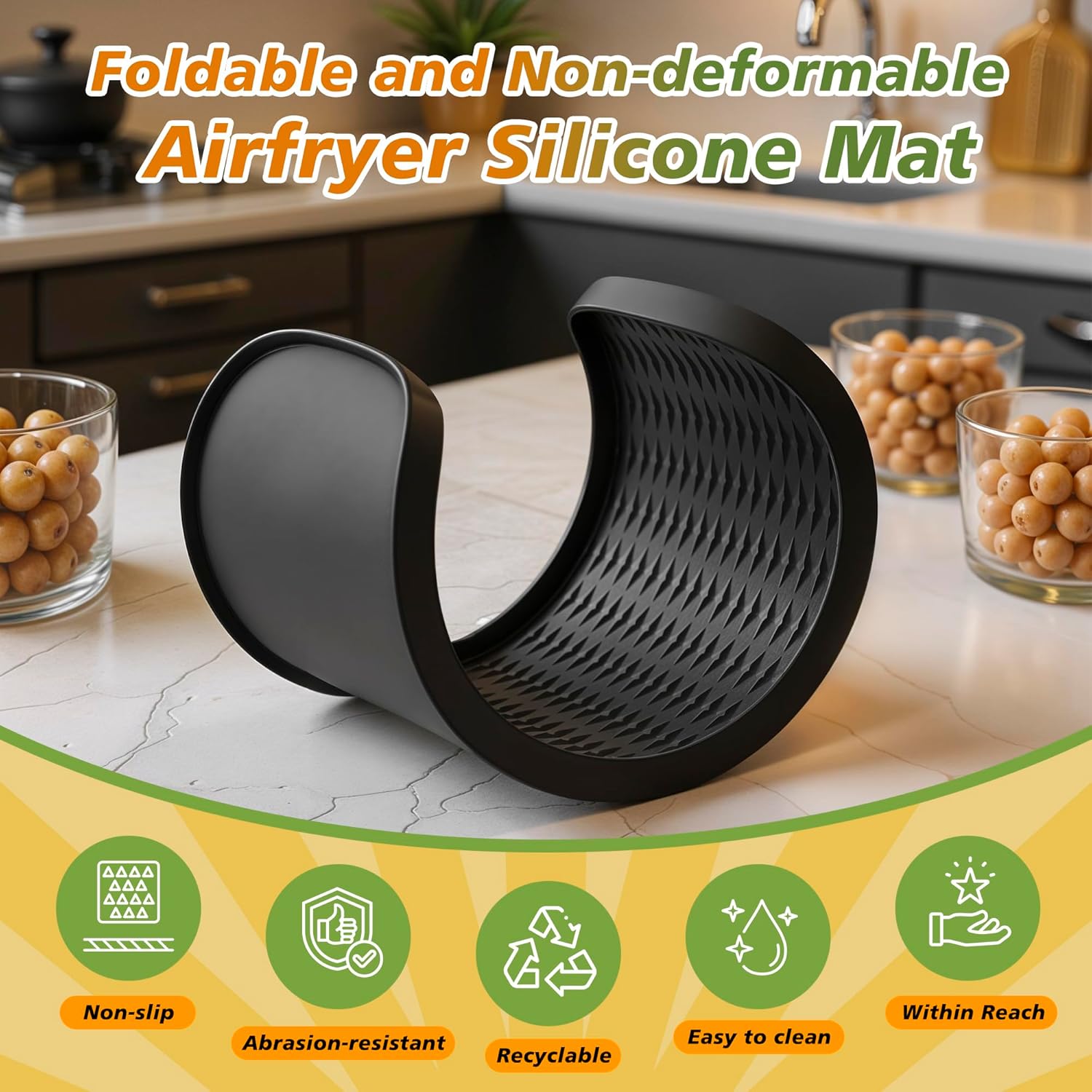 Accessoire friteuse à air silicone, 9,5-10,4L, réutilisable, AF400EU AF500EU AF451EU DZ401