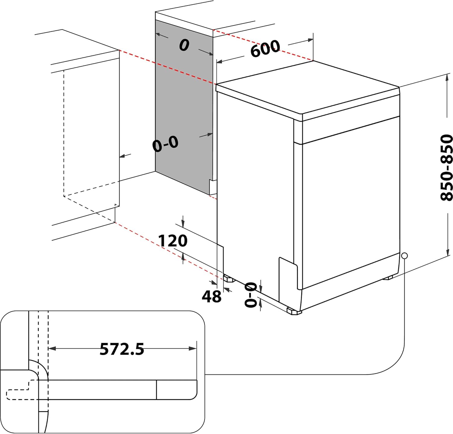 Lave-vaisselle 60cm - 14 couverts, 46dB, faible bruit - D2FHK26