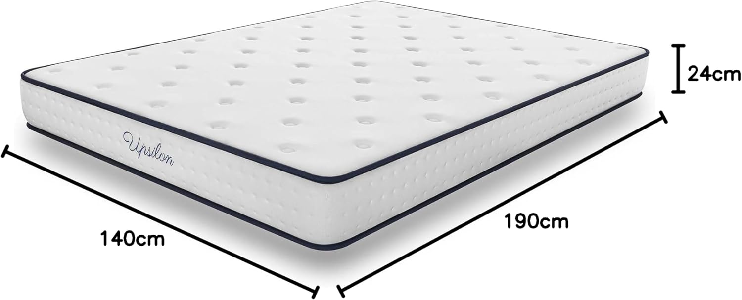 COSMOS - Upsilon Hybride 140x190, 24cm, Mémoire, 7 zones, mi-ferme