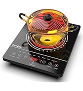 Plaque Vitrocéramique Portable, Cooksir, 2000W, Plaque de Cuisson Vitrocéramique 1 Feu, 28cm, ave...