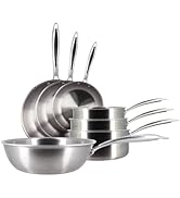 MENASTYL - Set 7 pièces triply wok casserole poele en acier inoxydable induction - 6014203