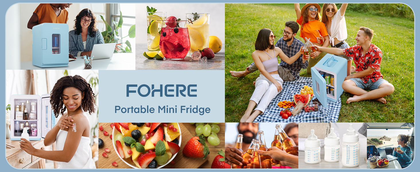 présenté dans différents environnements : bureau, pique-n----, comptoir de cuisine. Le collage montre la polyvalence et l'utilisation du produit.