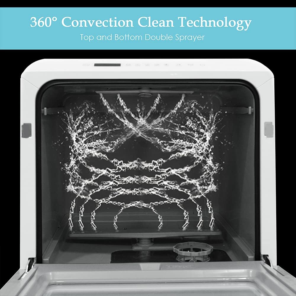 Lave-vaisselle de table - compact - 5 programmes, écran LED, portable