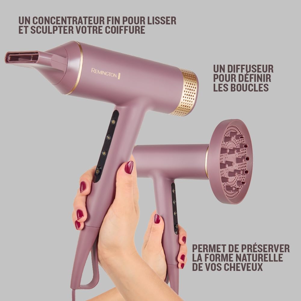 Remington - AIRvive - moteur numérique léger, séchage rapide, 12 réglages, technologie ionique, EC8930