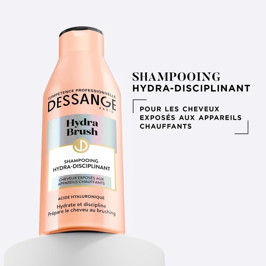 DESSANGE - Coffret Hydra-Brush - shampoing, lait thermoprotecteur, sérum anti-frizz, acide hyaluronique