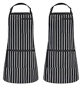 2 Pièces Tablier de Cuisine à Rayures Taille Grande