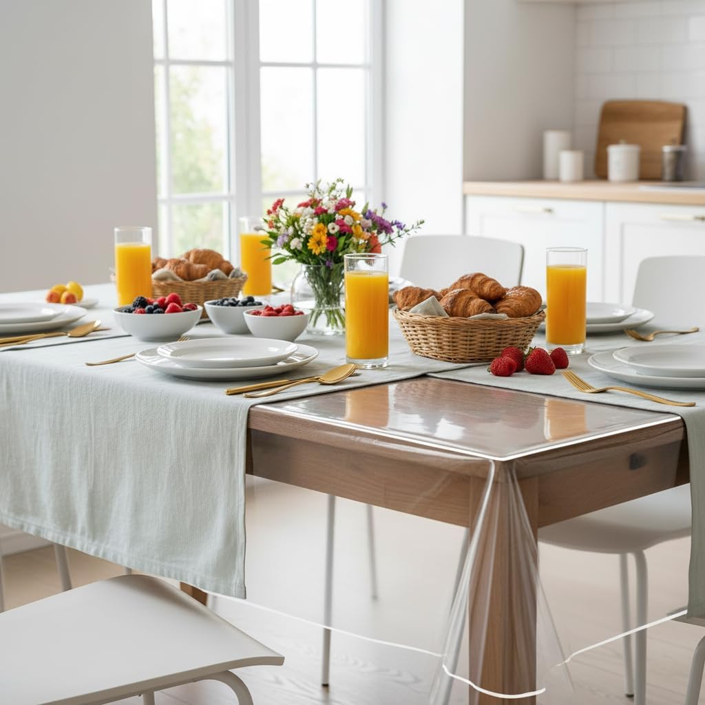 VITA PERFETTA - nappe PVC transparente - 140x300cm - protection table