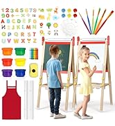 Chevalet enfant 3 en 1 à peindre avec tableau magnétique, papier à dessin, tableau pour enfants, aimant...