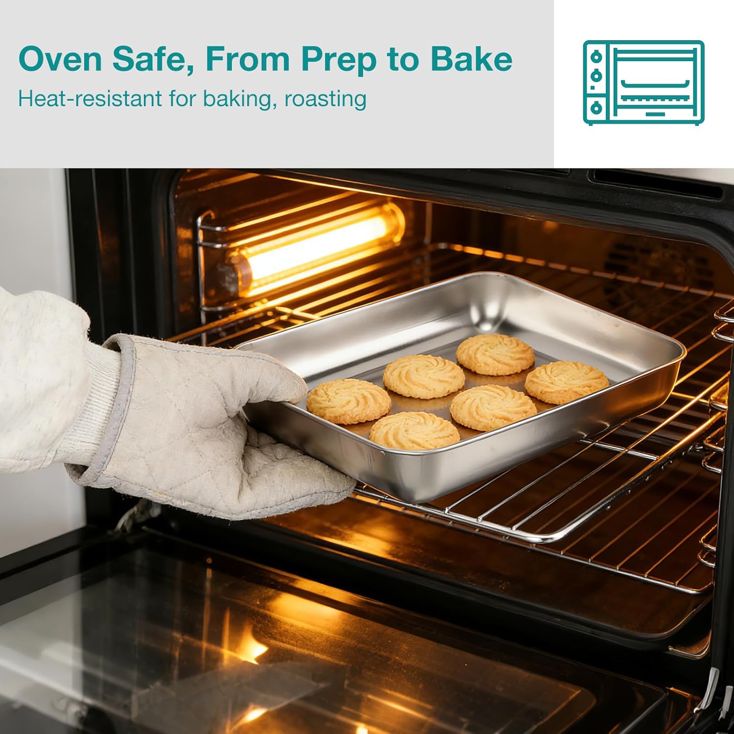 VINATO - Plateaux inox rectangulaires x3 - 25.5x20x4.5 cm - conservation alimentaire, cuisson, service