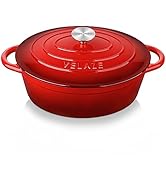 Velaze Casserole en fonte, Casserole à induction pour ragoûts et brasés, Cocotte Cocotte avec Cop...
