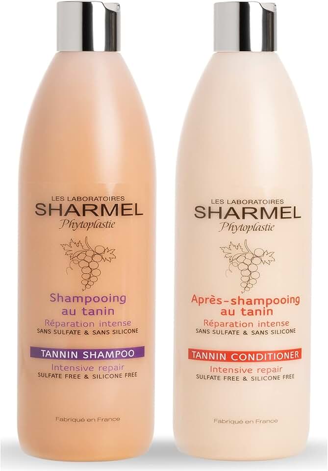 Kit duo shampoing/soin 1L sans sulfate/silicone, lissage au tanin, fabrication française