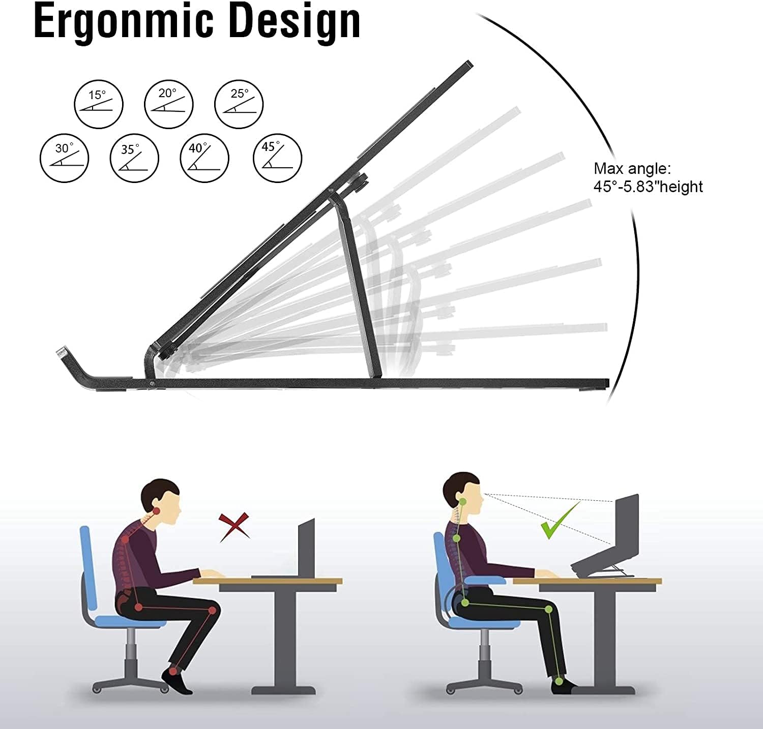 Support ordinateur portable - aluminium réglable 10-17,3