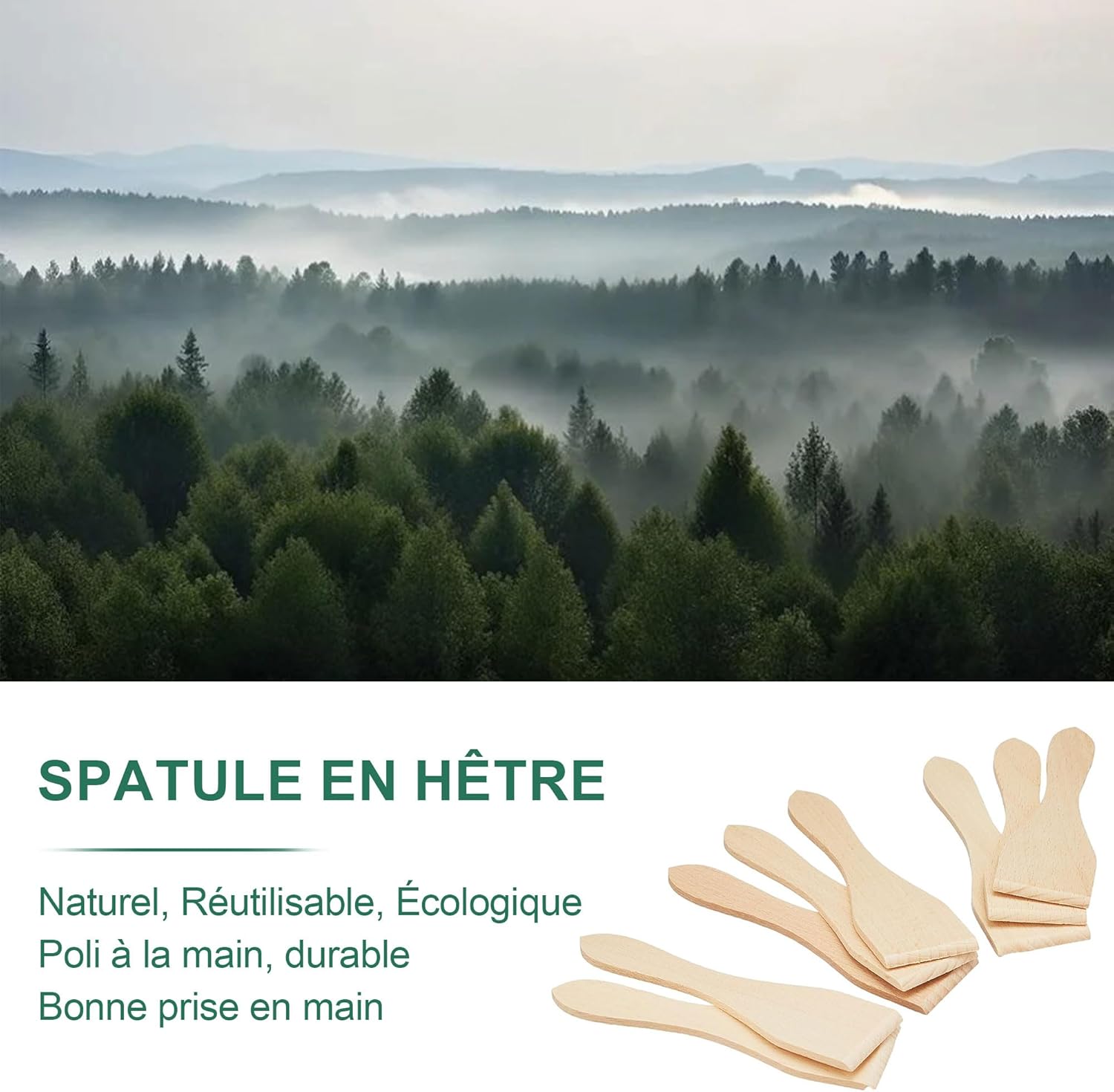 ipow - Lot de 8 poêlons carrés 12x8cm, revêtement antiadhésif, poignées colorées, avec 8 grattoirs bois