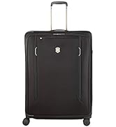 Séquence montrant une valise à roulettes ou un sac à vêtements noirs qui pivotent pour afficher différentes vues et différents angles.
