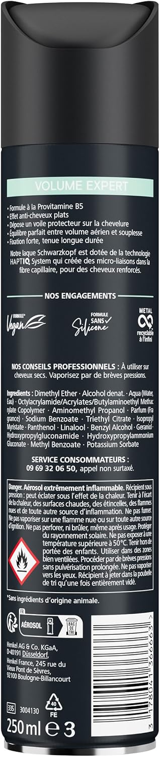 Schwarzkopf - Volume Expert - 250ml - Laque volume, tenue longue, fixation forte