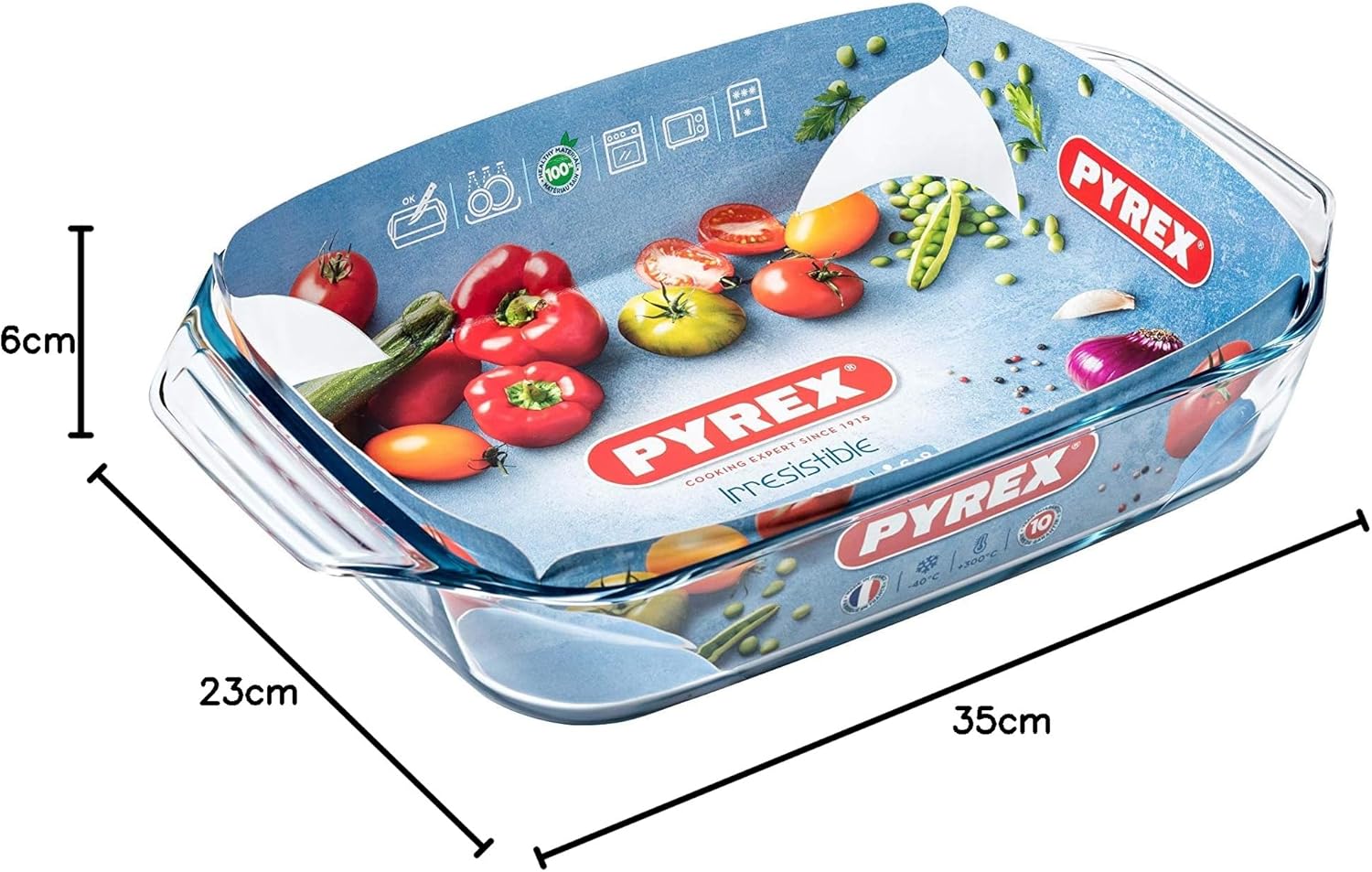 Pyrex - Irresistible - plat four verre 35x23 cm - résistant chaleur