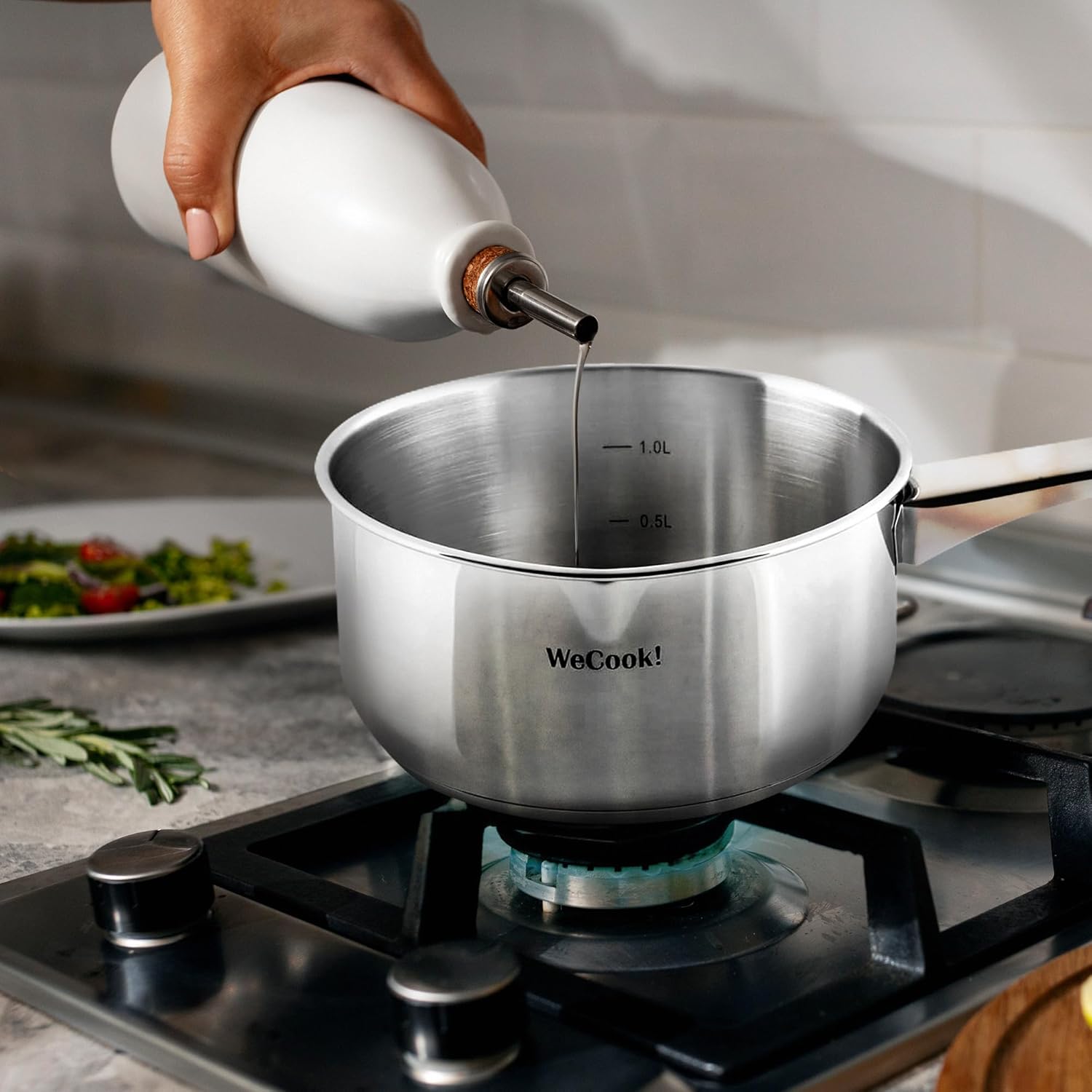 Wecook - casserole inox 18/10 - Ø12cm - bec verseur, graduation, 0,7L, induction