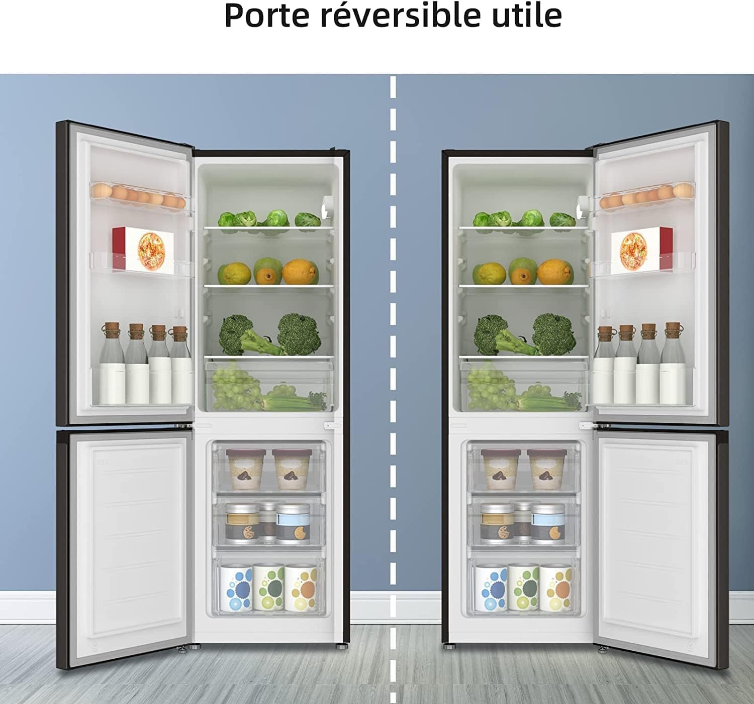 CHIQ - FBM157L42 - 157L, 47cm, low frost, portes réversibles, 39 dB