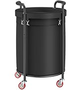 FAVOOSTY Panier à Linge à roulettes, Chariot de tri du Linge Rond de 190 litres, Compartiments av...