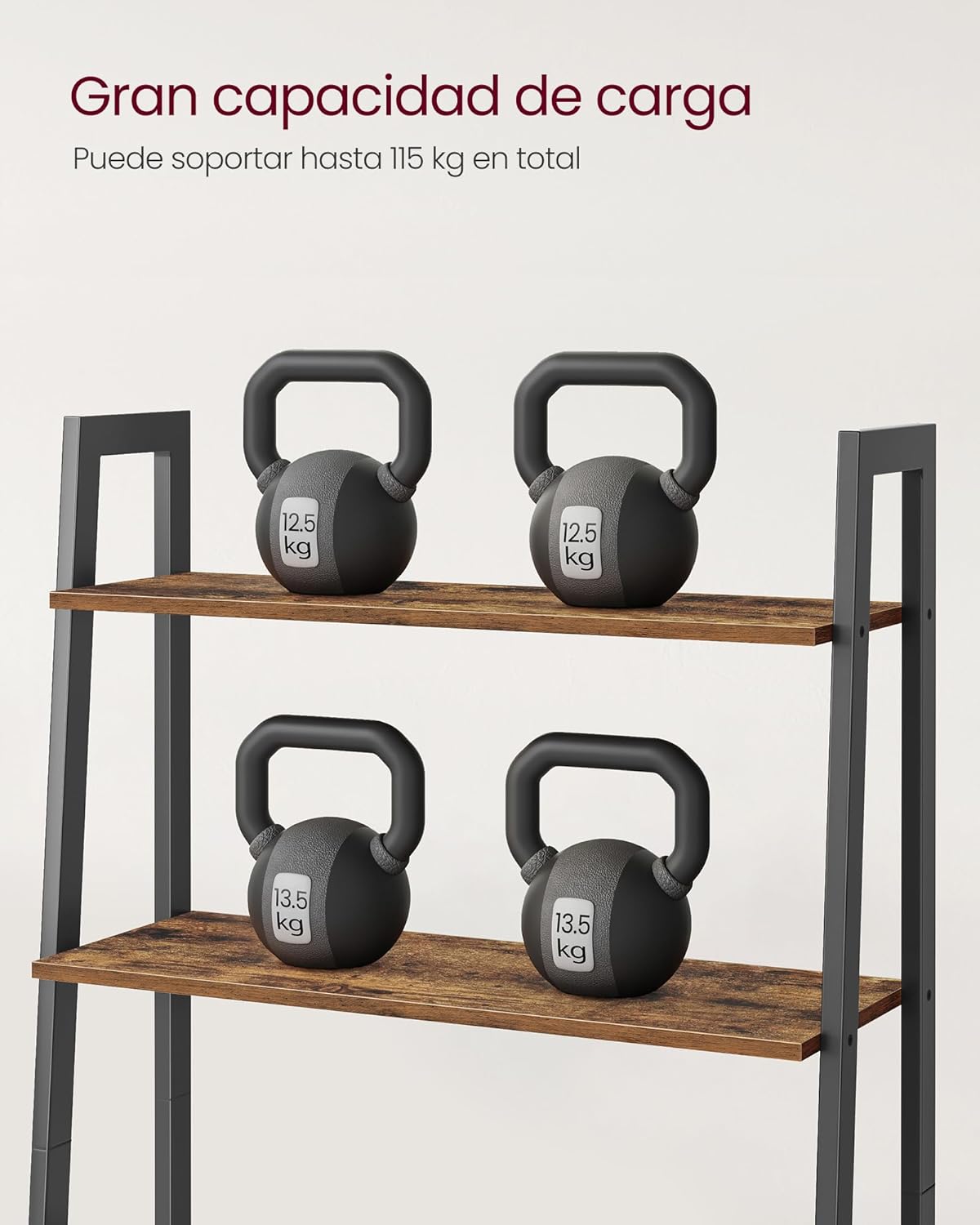 VASAGLE - étagère 4 niveaux - rangement acier marron noir - LLS144B01