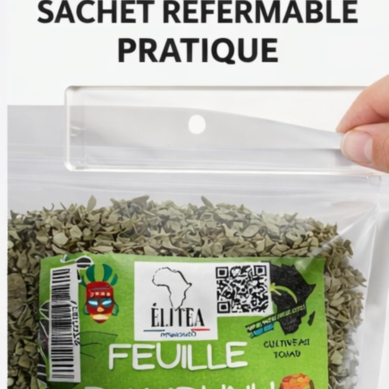 Feuilles d’Ambunu 100% Naturelles – gel démêlant fortifiant 50g – origine Tchad, cheveux crépus et bouclés
