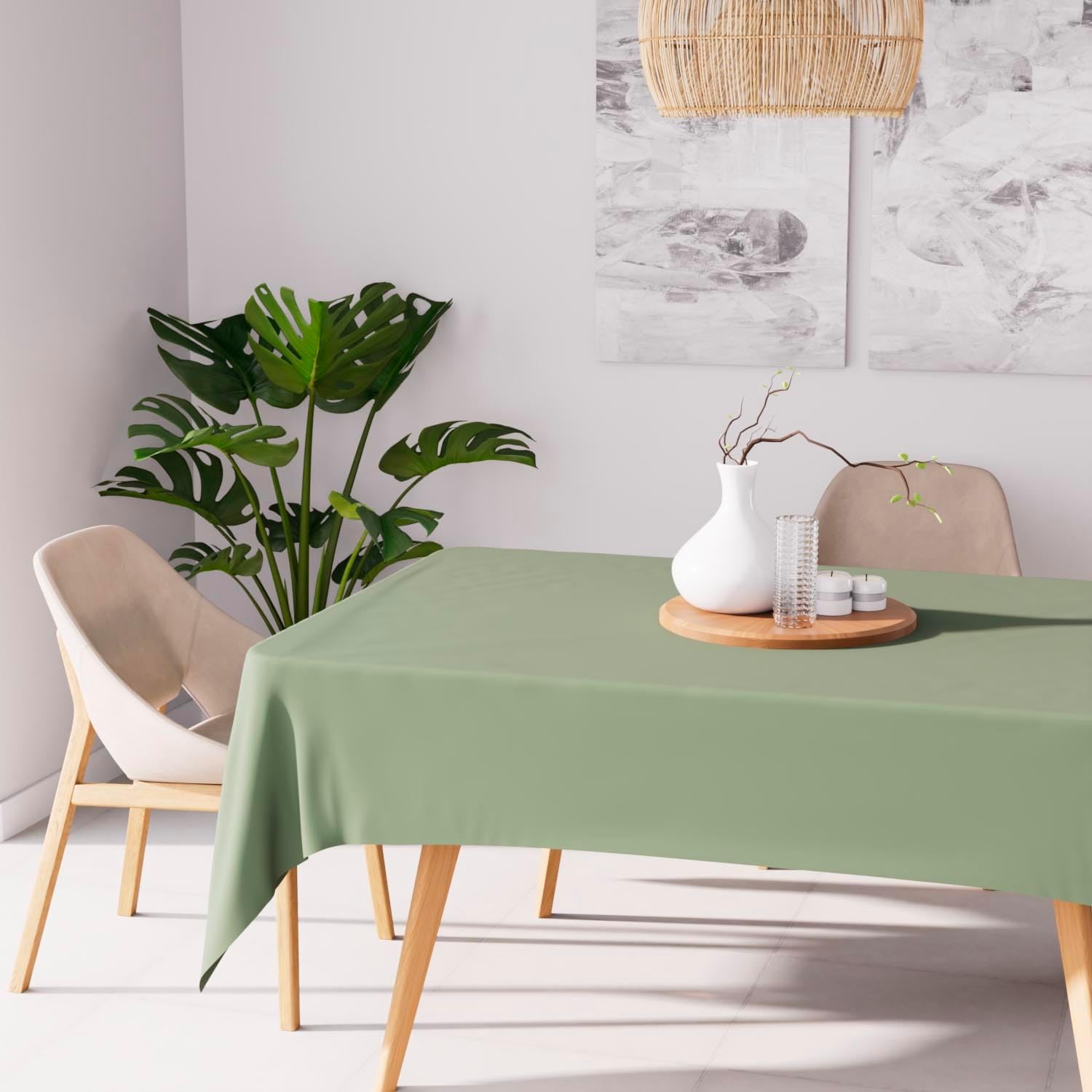 Soleil d’Ocre - Nappe rectangle anti-taches - 160x270 cm polyester kaki