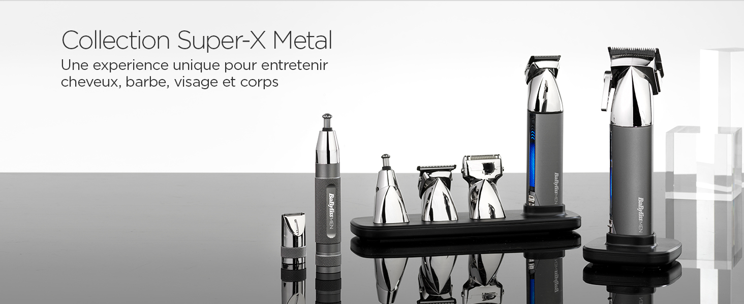 Tondeuse cheveux super-x Metal, E996E, BaByliss, lames en acier japonais, coupe facile, barbier