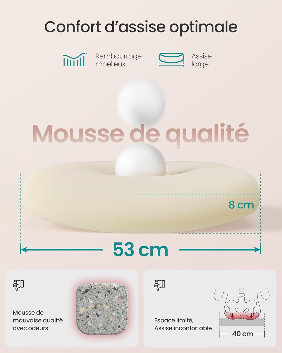 SONGMICS - chaise de bureau - 53 cm - ergonomique, maille, accoudoirs rabattables, support lombaire, OBN037R01