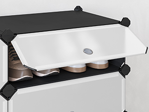 Système de support de montage blanc et noir avec pinces réglables, illustré sur fond neutre