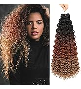MLETULIPS GoGo Curl Crochet Cheveux Hair Ombre Deep Wave Crochet Cheveux, Plage Bouclé Water Wave...