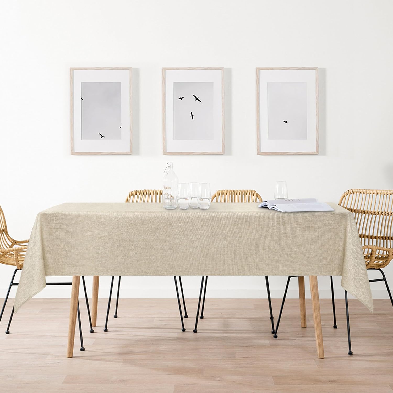 DWCN - nappe aspect lin - 135x180cm - imperméable, anti-tache