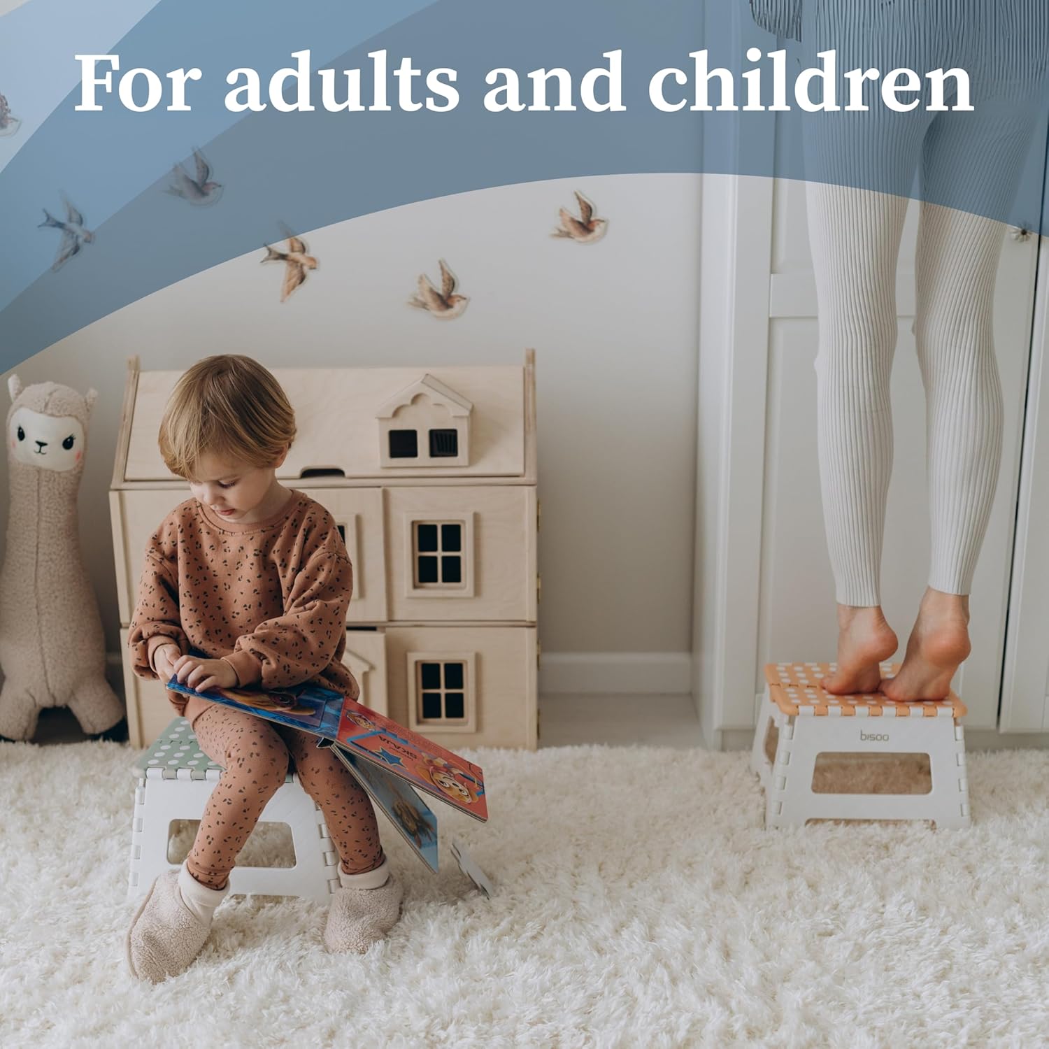 Bisoo - Tabouret pliant enfant - 22 cm - plastique, pliable, sûr