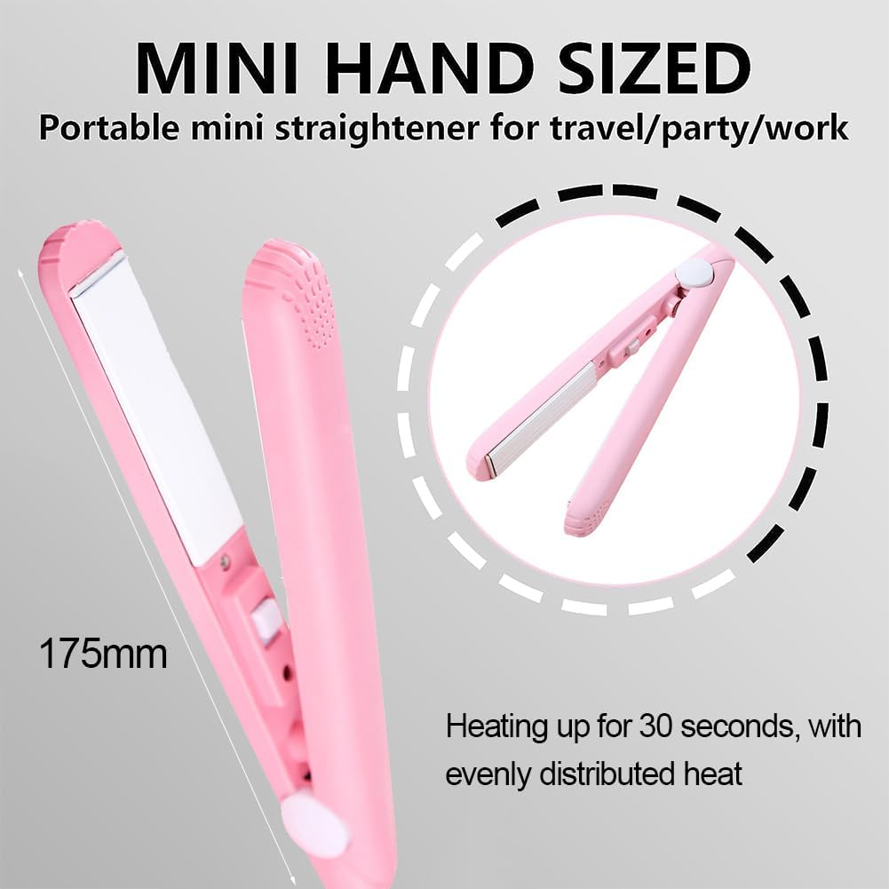 Fer à lisser - 2 en 1 mini céramique - compact - lisseur friseur autom.