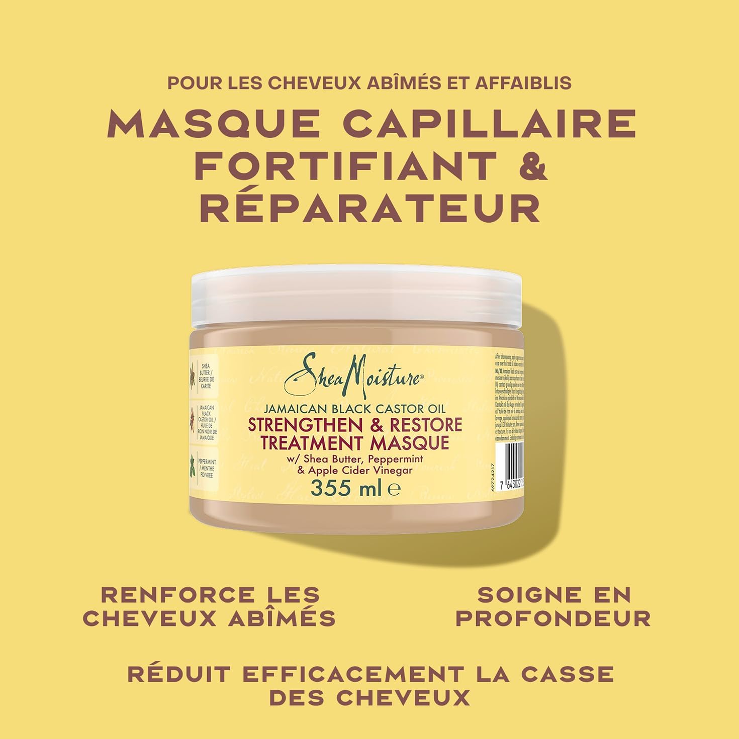 SheaMoisture - Set Huile Ricin Noir Jamaïque - 384/355/431 ml - Shampooing, masques et soins cheveux