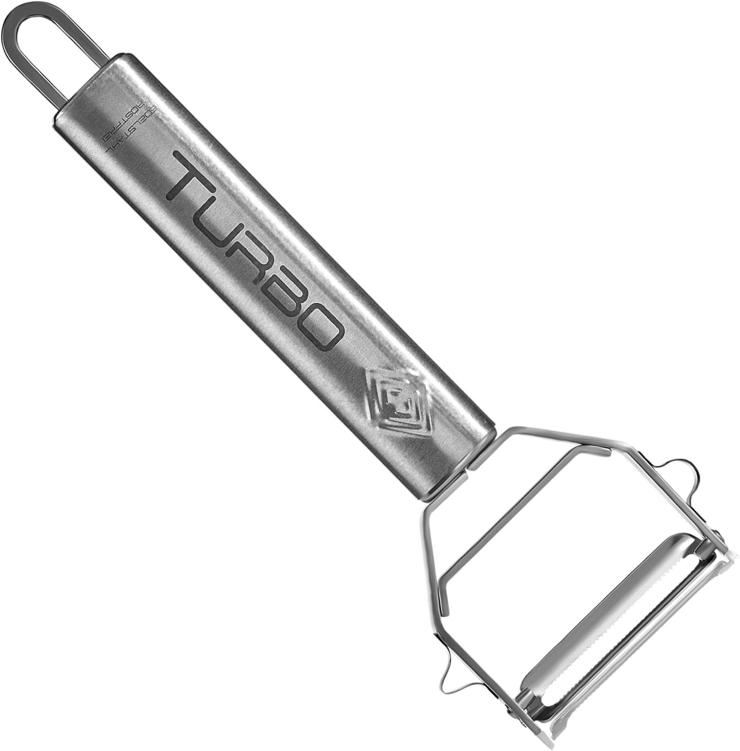 Turbo Produkte - Éplucheur inox 3en1 gauchers/droitiers - Lame pendulaire