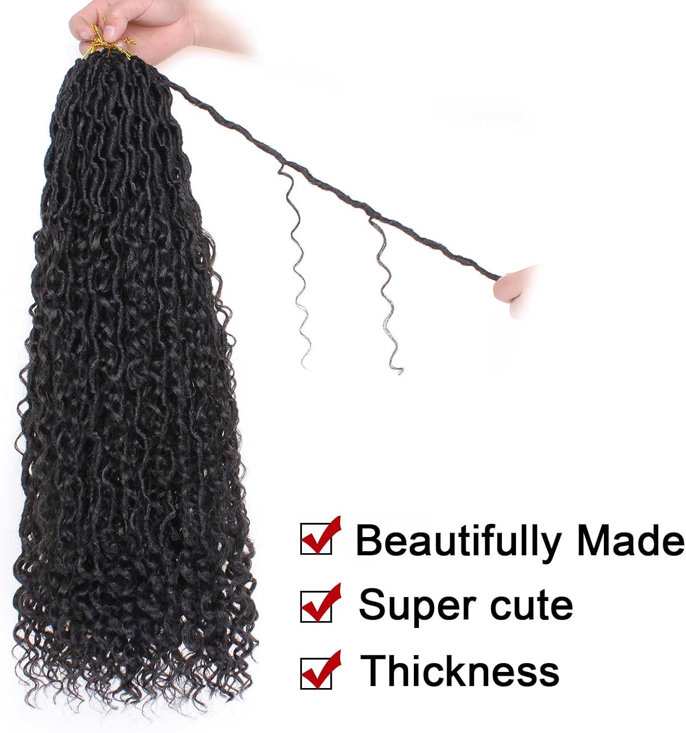 Xtrend - River Faux Locs 30’’ - 8 packs, bouclés, pré-bouclés, 1B#