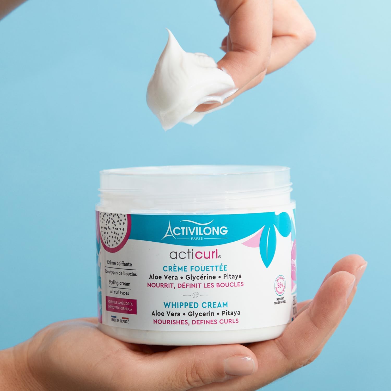 Activilong - Acticurl - 300ml - crème fouettée cheveux bouclés, 98% naturels