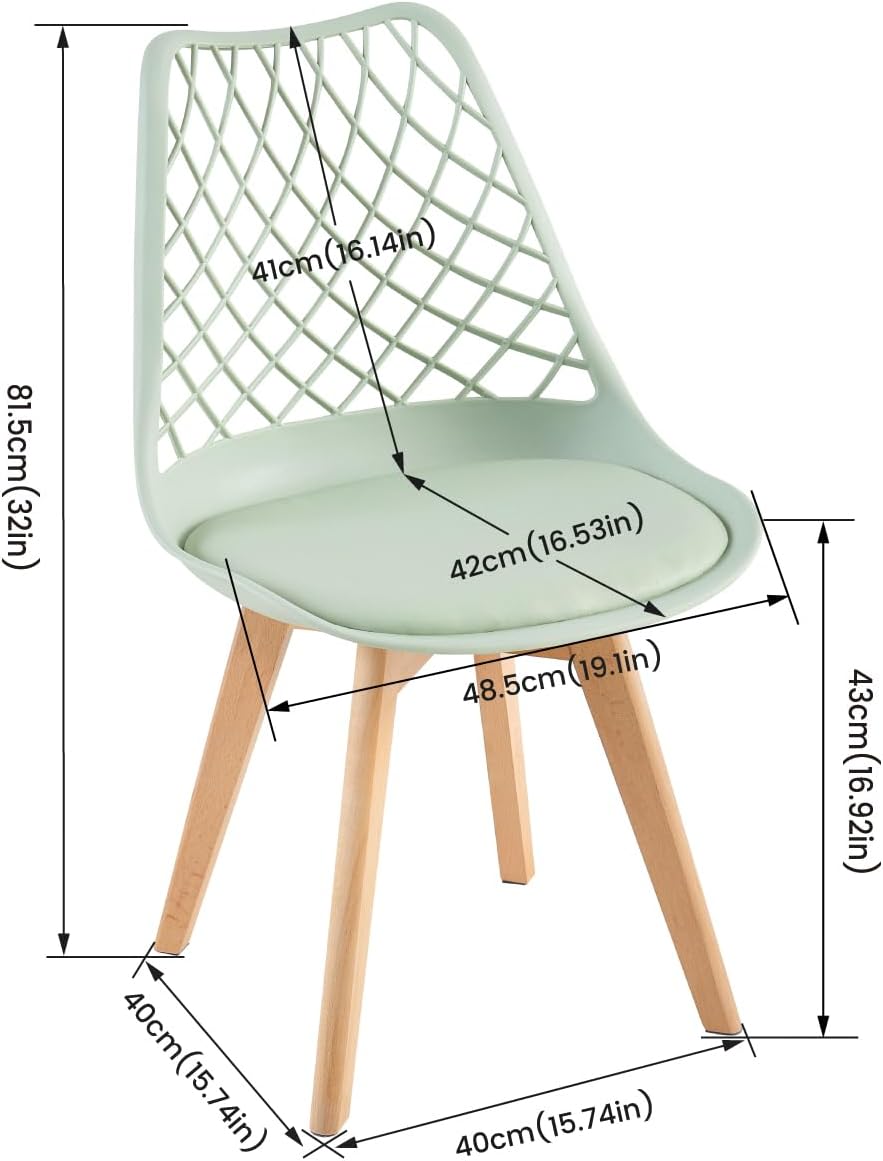 EGGREE - chaises scandinaves creusées - bois hêtre, coussin, lot de 4, testées SGS
