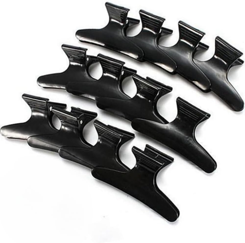 Grapelet - pince à cheveux papillon - 12x - plastique noir, coiffure filles