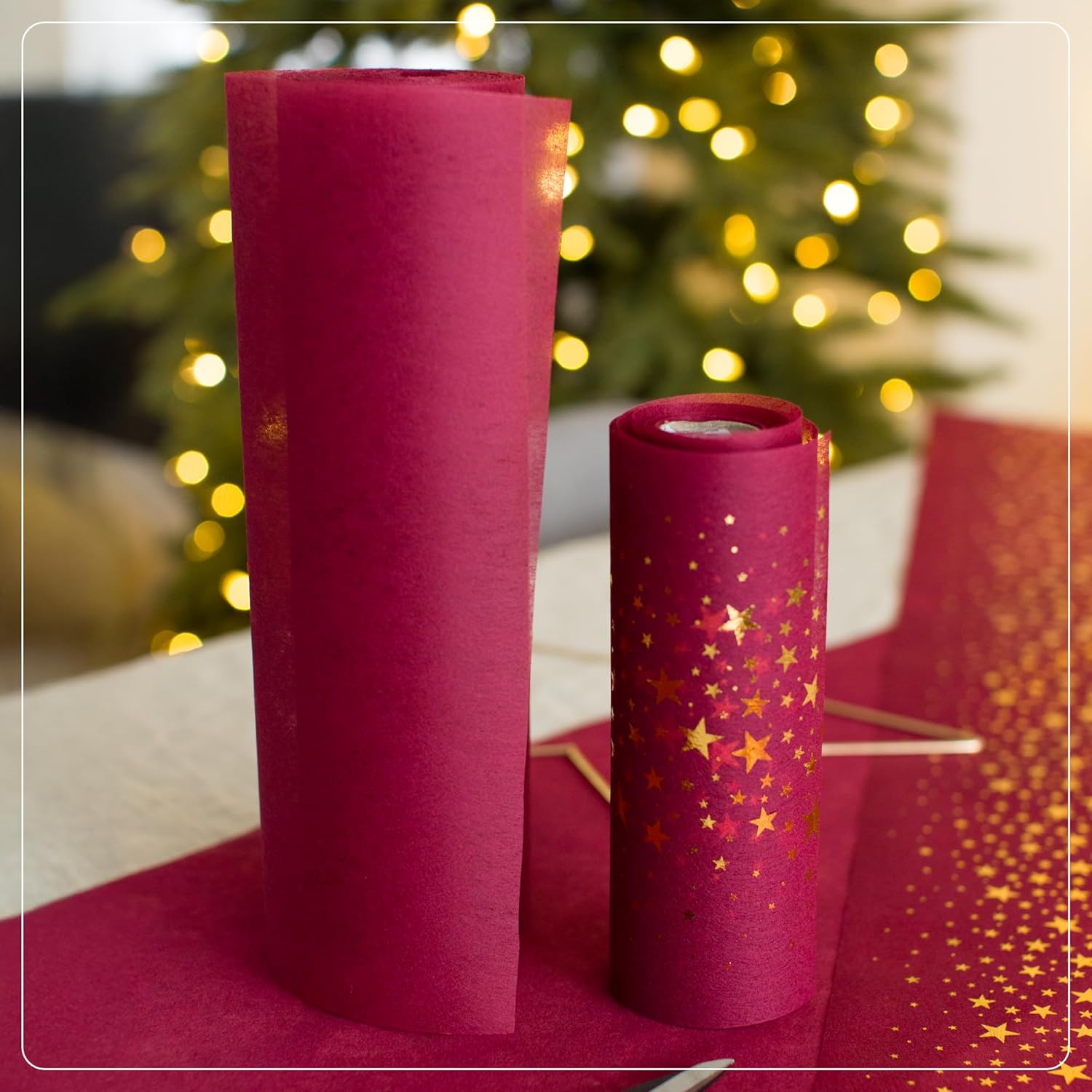 100%Mosel - Chemin de table - 30x2500cm - non-tissé rouge décoratif