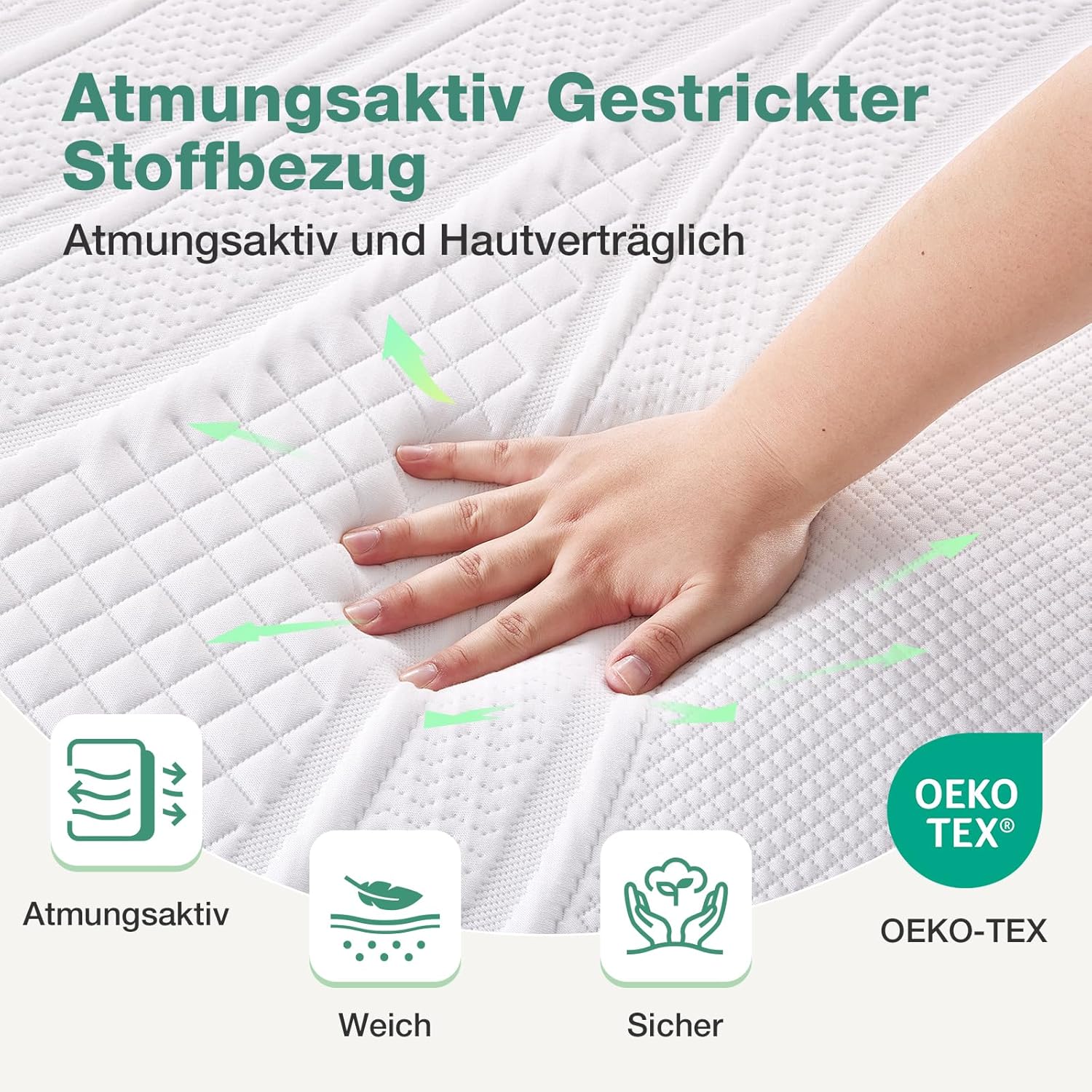 Novilla - Surmatelas Gel Série - 140x200 cm - Mousse mémoire, doux, antidérapant, lavable