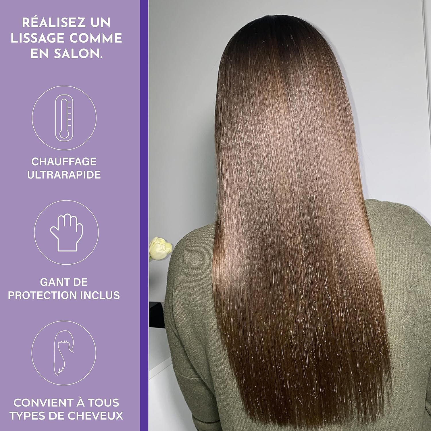 LISSARA - Classic Evolv Noir - plaques Black Titanium flottantes - 250°C, lissage brésilien